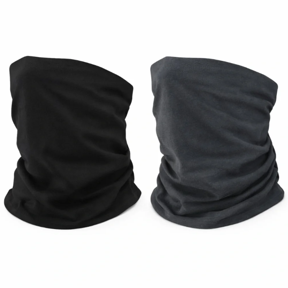 4-Pack Neck Gaiter Bundle | Black & Charcoal Gray | Unisex Face Cover
